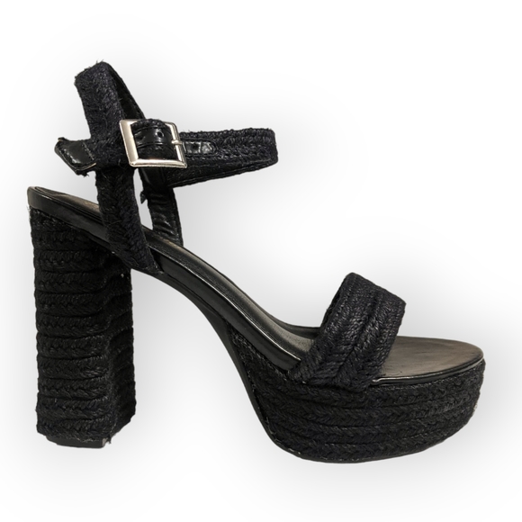 Chase and Chloe Black Lorelie Platform Heeled Sandal 10M - Picture 4 of 10